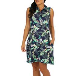 Womens Foliage Print Dress