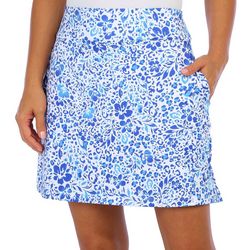 Coral Bay Golf Womens 18 in. Floral Back Pleated Skort