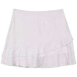 Womens 18 in. Solid Layered Skort