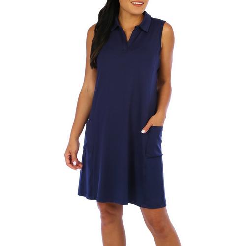 Lillie Green Womens Solid Paxton Pocket Golf Dress