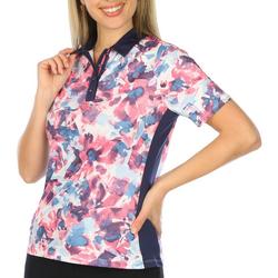 Womens Floral Short Sleeve Polo