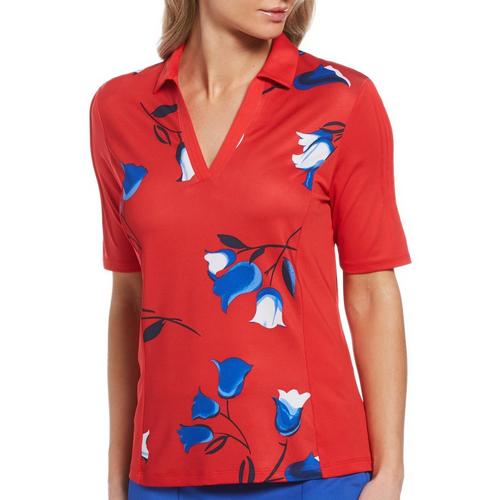 Callaway Womens Floral Collared Golf Polo