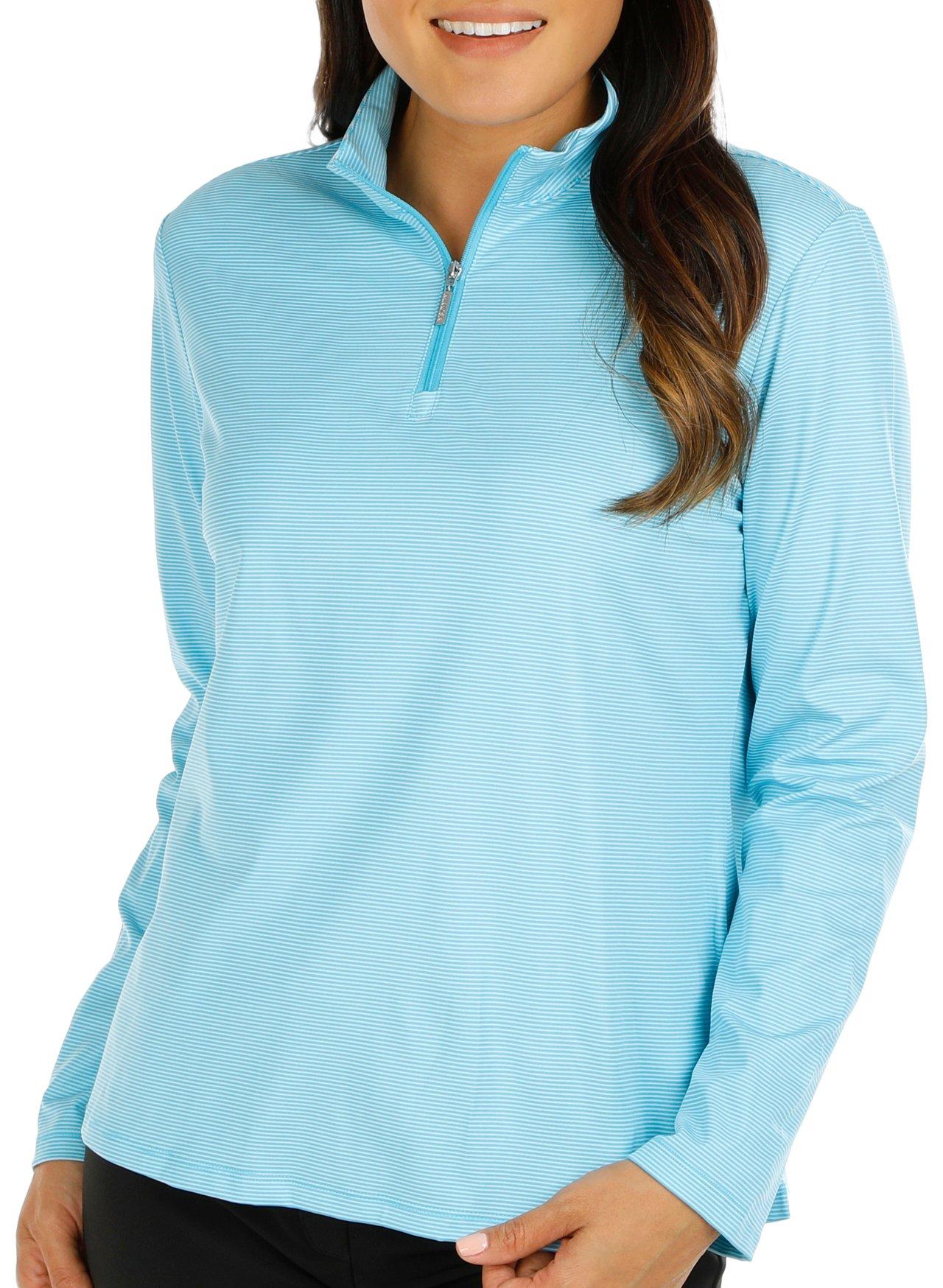 Mimosa Womens Tanya Striped Quarter Zip Long Sleeve
