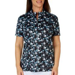 Mimosa Womens Performance Graphic 1/4 Zip Short Sleeve Polo
