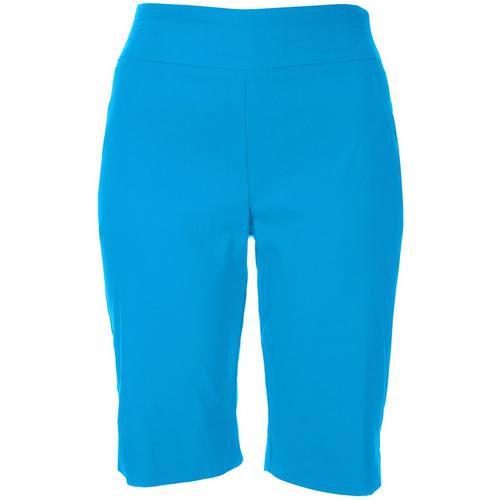 Coral Bay Womens Solid Color Golf Bermuda Shorts