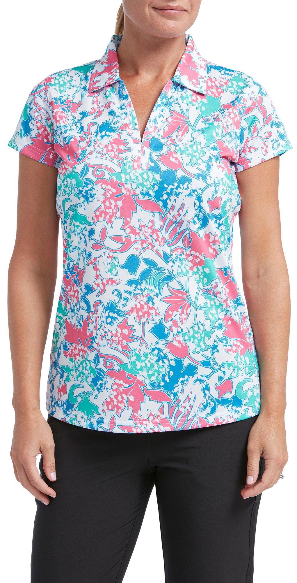 women's floral polo shirts