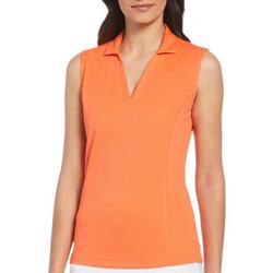 Womens Solid Airflux Sleeveless Polo