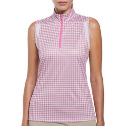 Womens Geo Print  Sleeveless Golf Polo Shirt