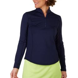 PGA TOUR Womens Long Sleeve Sun Protection Zip Pullover