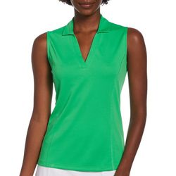 PGA TOUR Womens Solid Neon Sleeveless Polo Shirt