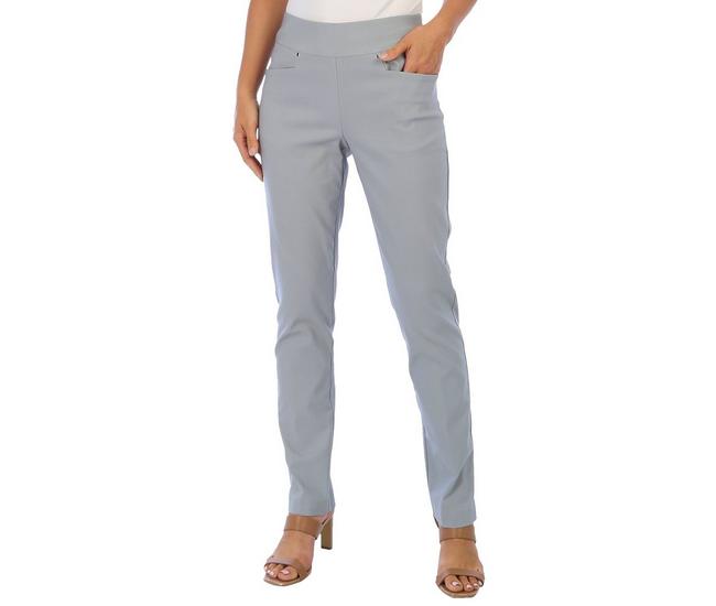 Buy Women's Solid Ponte Pants with Elasticised Waistband and Button Accents  Online