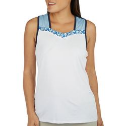 Court Haley Womens Mosaic Square Neck Sleeveless Top