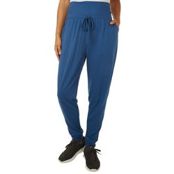 Brisas Womens 28 in. Solid Foldover Drawstring Joggers
