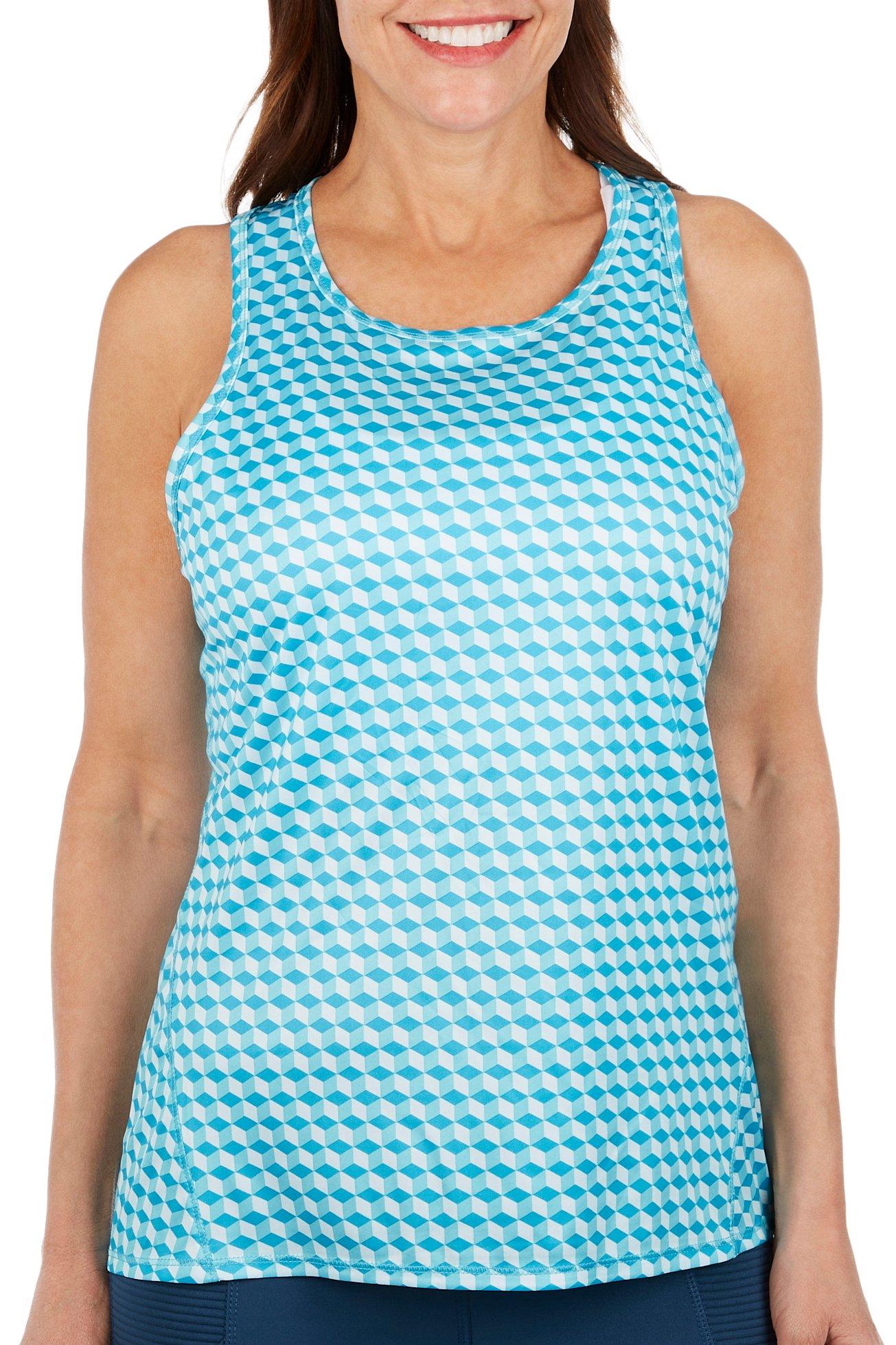 RB3 Active Womens Cubed Graphic Mesh Back Tank Top