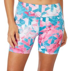 RB3 Active Womens 6 in. Fractured Print Bike Shorts