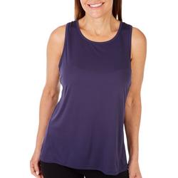 Womens Solid Mesh Back Panel Tank Top