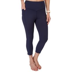 Womens Absolutely Fit 21 in. Solid Tummy Control Capris