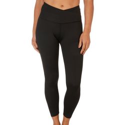 22 in. Absolutely Fit Solid Cross Over Waistband Capri
