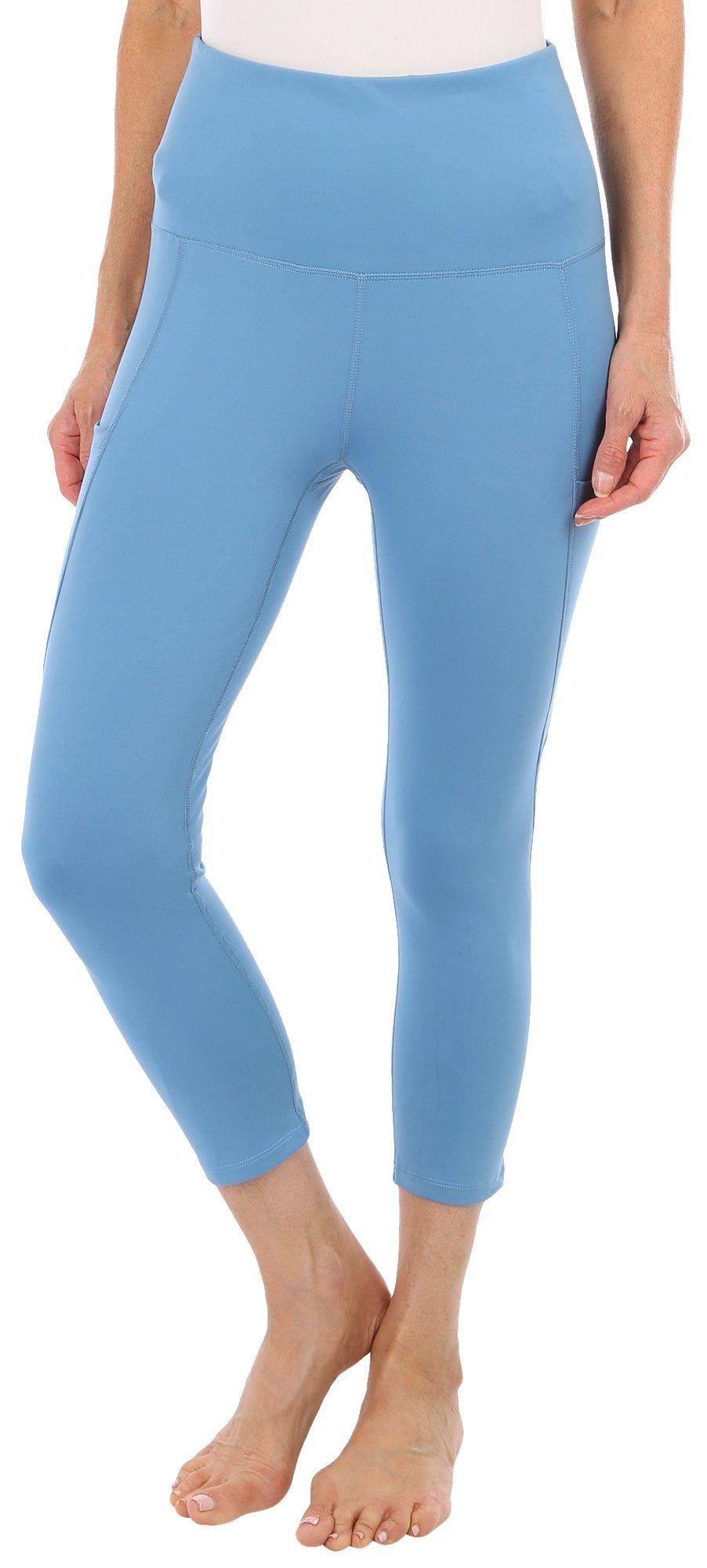 Womens 24 in. Solid Tummy Control Saddle Capris