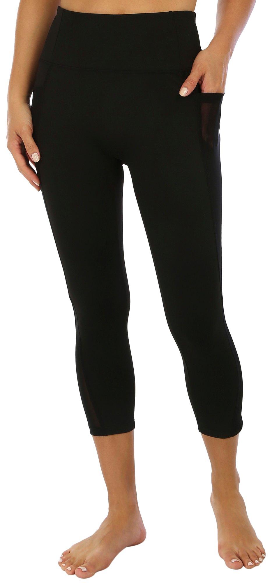 Vogo Womens 31 in. Solid Tummy Control Mini Rib Leggings