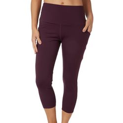 VOGO Womens 22 in. Absolutely Fit Solid Pocket Capri