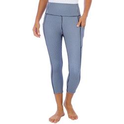 Womens 23in. Gingham Tummy Control Capris