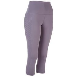 VOGO Womens Absolutely Fit 20 in. Solid Tummy Control Capris