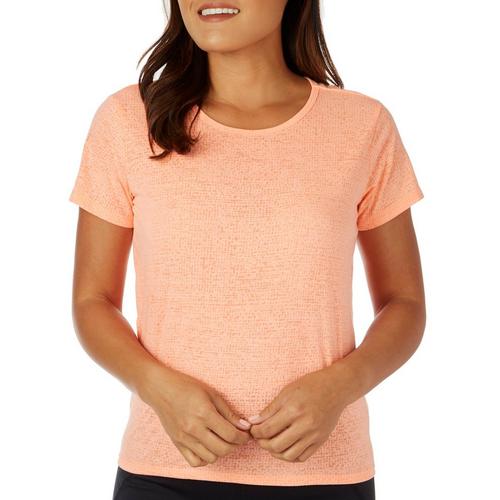 RBX Womens Solid Burnout Tie Back Short Sleeve