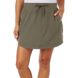 RBX Womens 16 in. Solid Woven Faux Wrap Pocket Skort