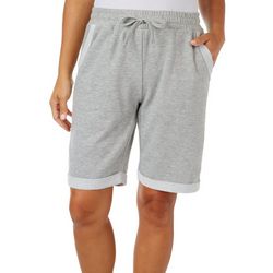 RBX Womens 11 in. Solid Roll Cuff French Terry Short