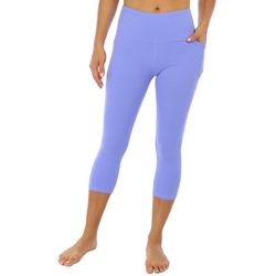 RBX Womens 23 in. Solid Double Peached Pocket Capri