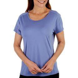 Womens Round Neck Vented Short Sleeve Top