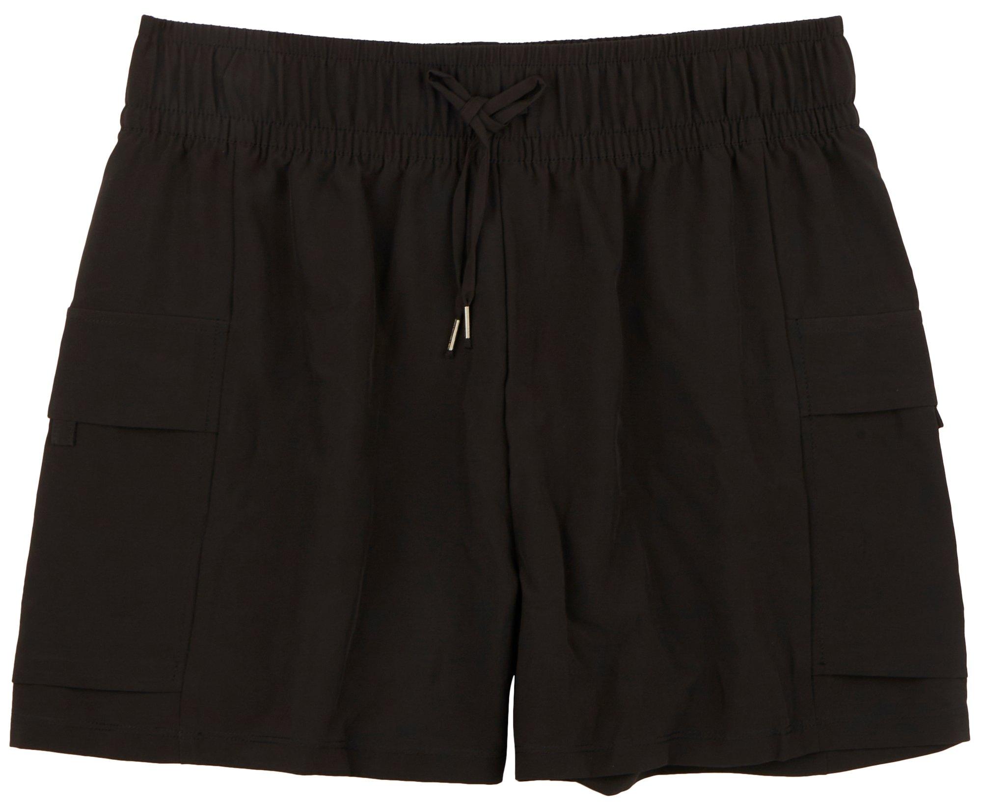 Womens 4 in. Solid Cargo Drawstring Shorts