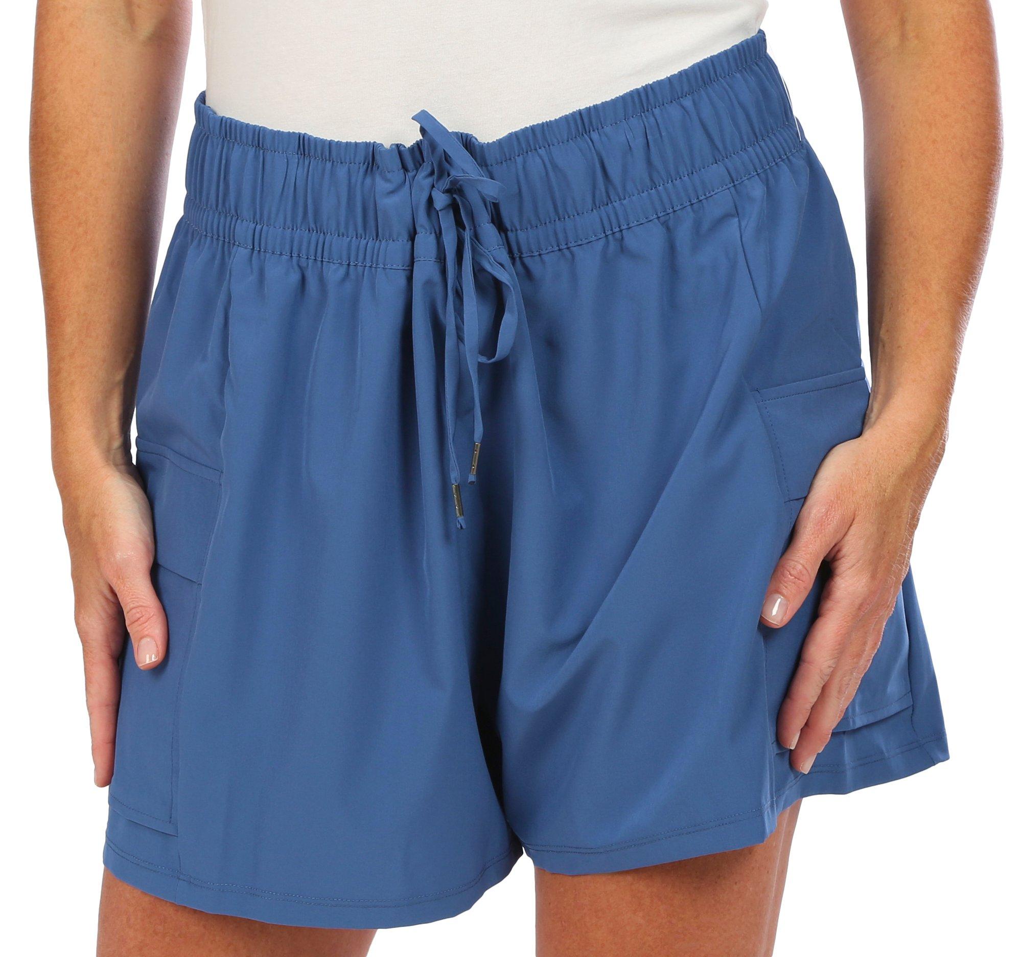 Womens 4 in. Solid Cargo Drawstring Shorts