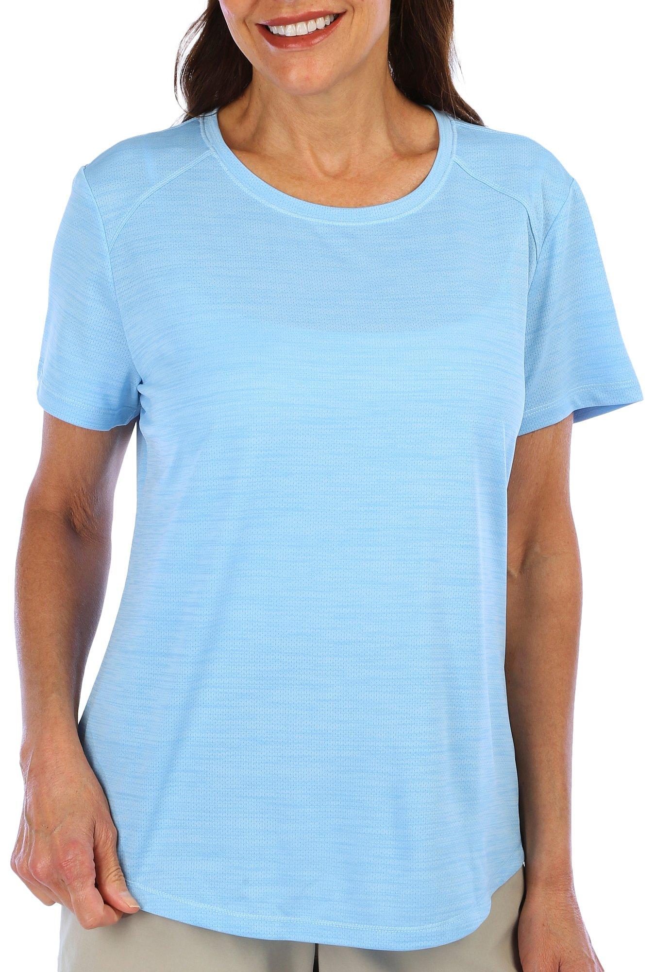 Womens Solid Active Vented Short Sleeve Top