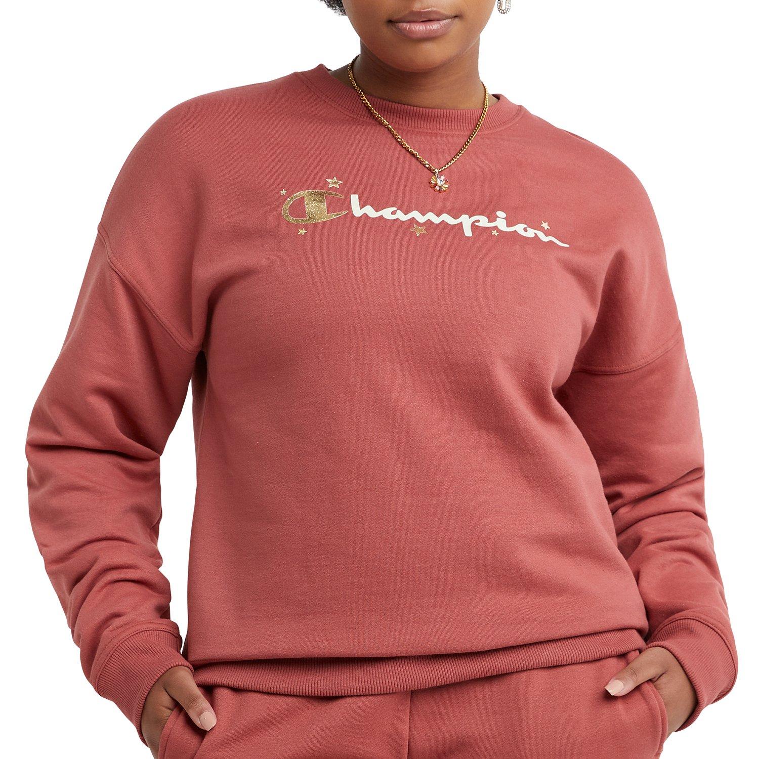 Champion Womens Powerblend Star Crew Neck Sweatshirt