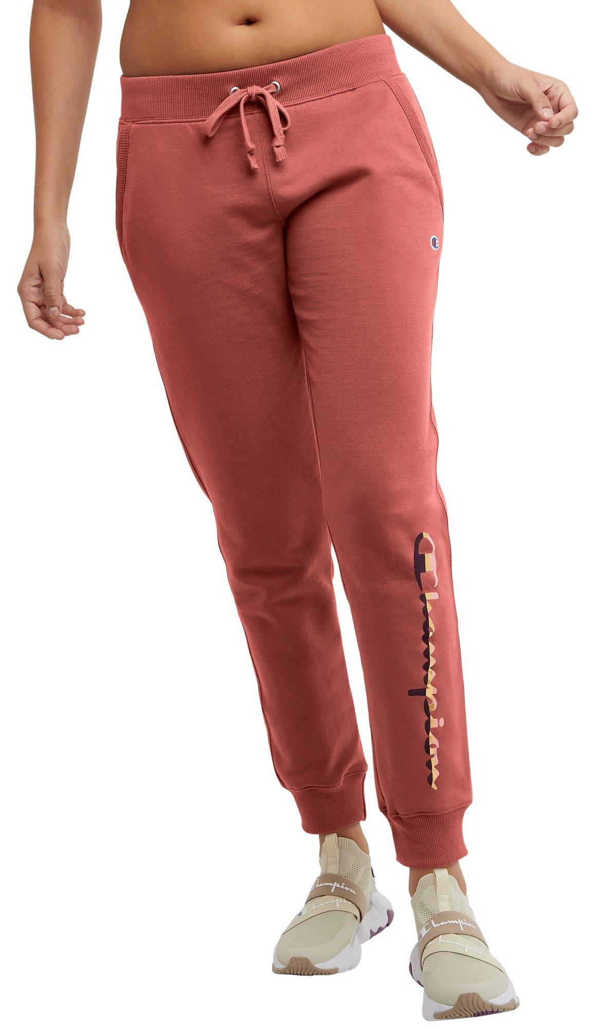 Womens 29 in. Powerblend Color Block Foil Script Jogger