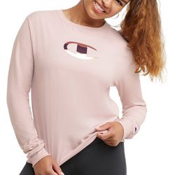 Womens Color Block Foil C Relaxed Long Sleeve Tee