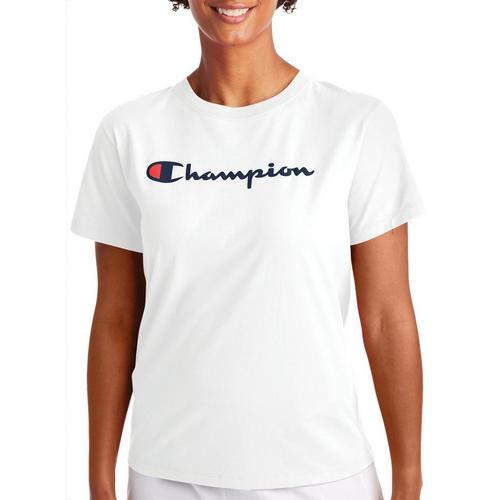 Champion Womens Solid Crew Neck Graphic T-Shirt