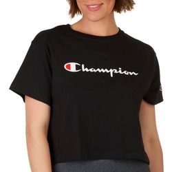Champion Womens Cropped Tee With Script Logo