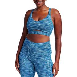 Womens Soft Touch Ruched Space Dye Sport Bra