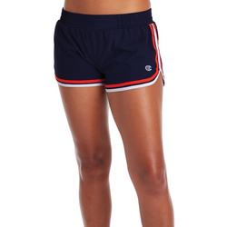 Womens 3.5in Solid Striped Hem Varsity Shorts