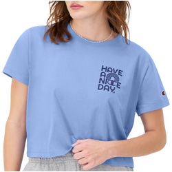 Champion Womens Have A Nice Day Short Sleeve Crop Top