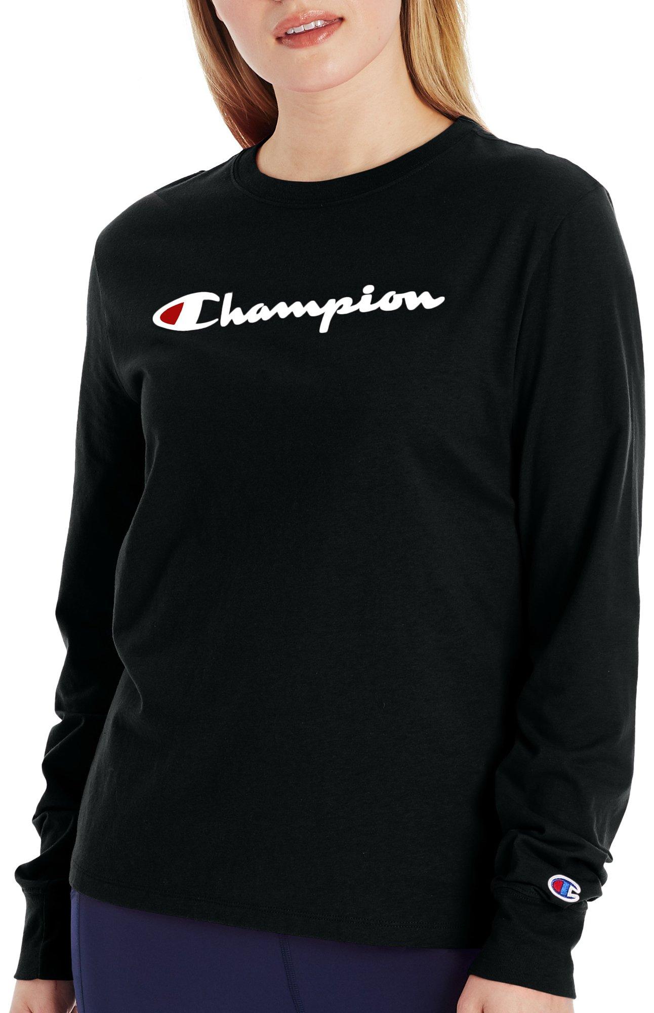 Champion Womens Classic Long Sleeve Script Logo T-Shirt