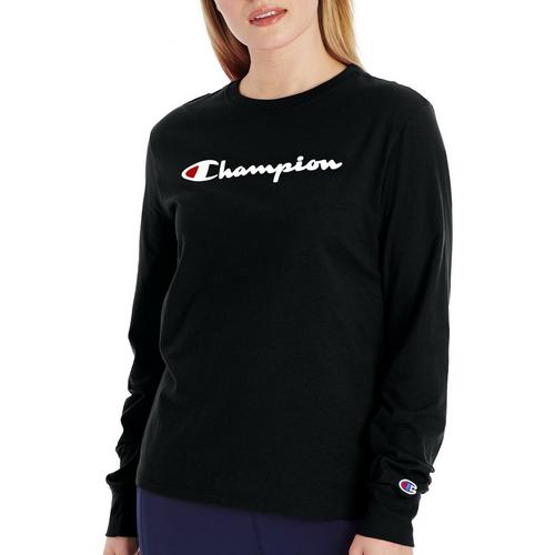 Champion Womens Classic Long Sleeve Script Logo T-Shirt