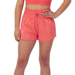 Womens Solid High Smocked Waist Shorts