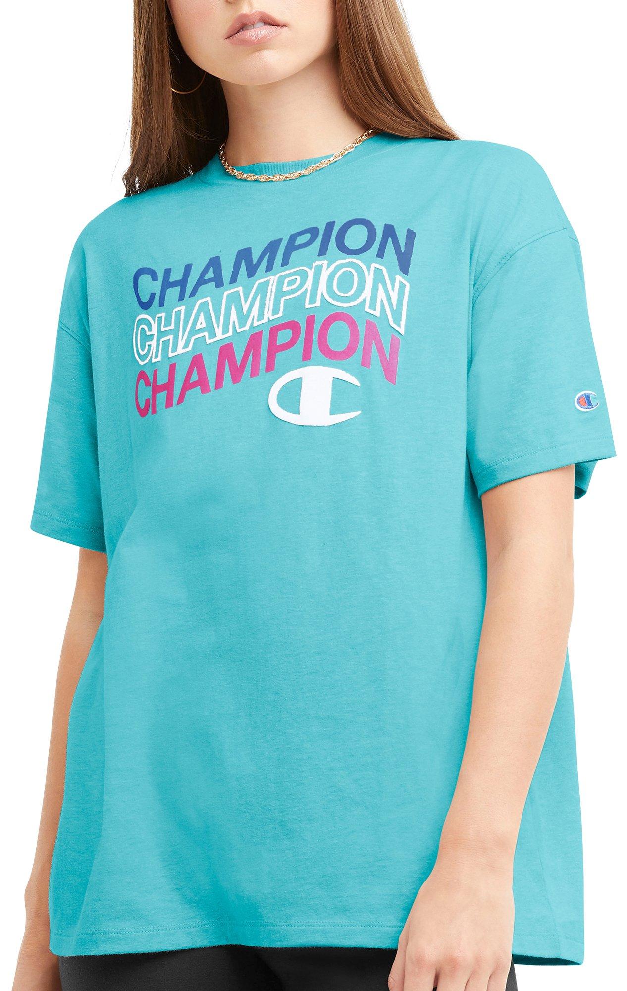 Champion Womens Wave Logos Over C Classic Loose Tee