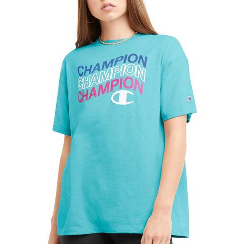 Champion Womens Wave Logos Over C Classic Loose