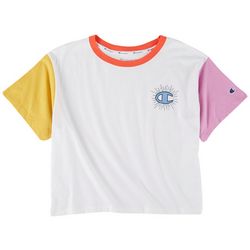 Champion Womens Color Block Cropped Logo T-Shirt