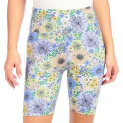 Womens 8 in. Foil Floral Bike Shorts